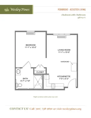 Floorplan of Wesley Pines, Assisted Living, Nursing Home, Independent Living, CCRC, Lumberton, NC 17