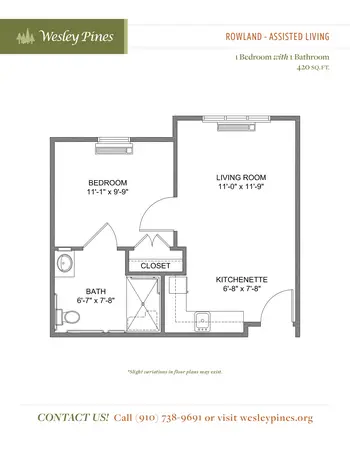 Floorplan of Wesley Pines, Assisted Living, Nursing Home, Independent Living, CCRC, Lumberton, NC 19