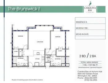 Floorplan of Carolina Bay at Autumn Hall, Assisted Living, Nursing Home, Independent Living, CCRC, Wilmington, NC 10