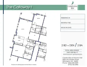 Floorplan of Carolina Bay at Autumn Hall, Assisted Living, Nursing Home, Independent Living, CCRC, Wilmington, NC 20