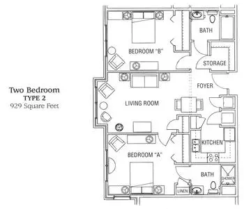 Floorplan of Brightmore of Wilmington, Assisted Living, Nursing Home, Independent Living, CCRC, Wilmington, NC 3