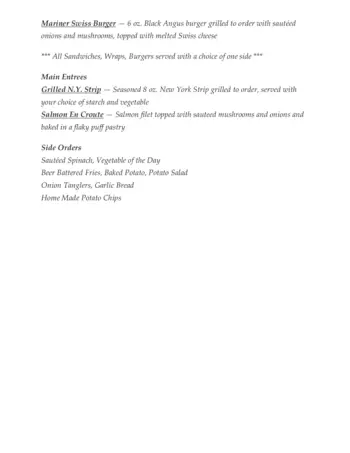Dining menu of StoneRidge, Assisted Living, Nursing Home, Independent Living, CCRC, Mystic, CT 3