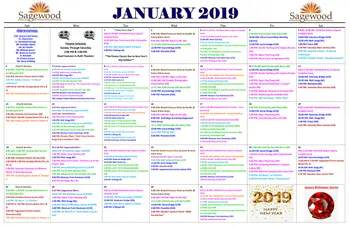 Activity Calendar of Sagewood, Assisted Living, Nursing Home, Independent Living, CCRC, Phoenix, AZ 1
