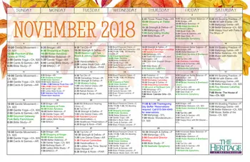 Activity Calendar of The Heritage at Brentwood, Assisted Living, Nursing Home, Independent Living, CCRC, Brentwood, TN 6