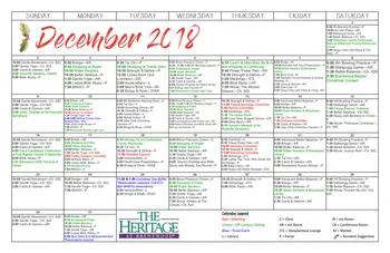 Activity Calendar of The Heritage at Brentwood, Assisted Living, Nursing Home, Independent Living, CCRC, Brentwood, TN 7