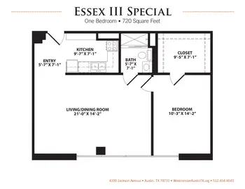 Floorplan of Westminster, Assisted Living, Nursing Home, Independent Living, CCRC, Austin, TX 14