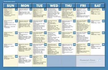 Activity Calendar of Harbour Edge Delray Beach, Assisted Living, Nursing Home, Independent Living, CCRC, Delray Beach, FL 1