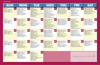 Activity Calendar of Friendship Village of South Hills, Assisted Living, Nursing Home, Independent Living, CCRC, Upper St Clair, PA 1