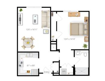 Floorplan of The Chesapeake, Assisted Living, Nursing Home, Independent Living, CCRC, Newport News, VA 3