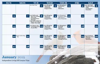 Activity Calendar of The Glebe, Assisted Living, Nursing Home, Independent Living, CCRC, Daleville, VA 5