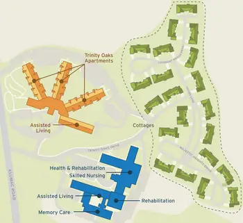 Campus Map of Trinity Oaks, Assisted Living, Nursing Home, Independent Living, CCRC, Salisbury, NC 2