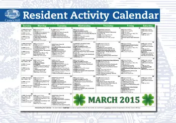 Activity Calendar of Crane's Mill, Assisted Living, Nursing Home, Independent Living, CCRC, West Caldwell, NJ 3