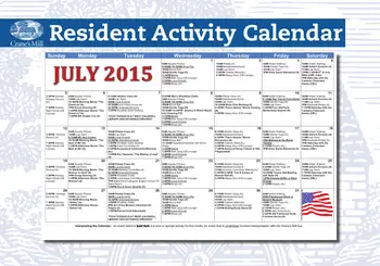 Activity Calendar of Crane's Mill, Assisted Living, Nursing Home, Independent Living, CCRC, West Caldwell, NJ 7