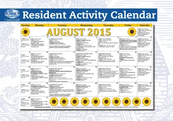 Activity Calendar of Crane's Mill, Assisted Living, Nursing Home, Independent Living, CCRC, West Caldwell, NJ 8