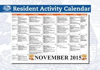 Activity Calendar of Crane's Mill, Assisted Living, Nursing Home, Independent Living, CCRC, West Caldwell, NJ 11