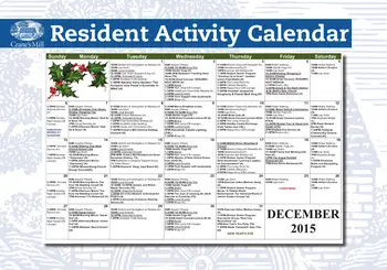 Activity Calendar of Crane's Mill, Assisted Living, Nursing Home, Independent Living, CCRC, West Caldwell, NJ 12