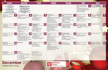 Activity Calendar of Breeze Park, Assisted Living, Nursing Home, Independent Living, CCRC, Weldon Spring, MO 2