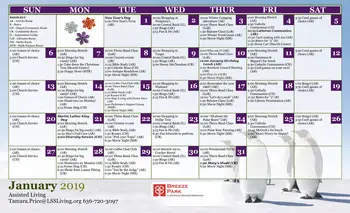 Activity Calendar of Breeze Park, Assisted Living, Nursing Home, Independent Living, CCRC, Weldon Spring, MO 3