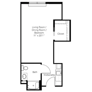 Floorplan of Concordia Village, Assisted Living, Nursing Home, Independent Living, CCRC, Springfield, IL 1