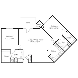Floorplan of Concordia Village, Assisted Living, Nursing Home, Independent Living, CCRC, Springfield, IL 4
