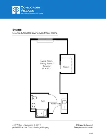 Floorplan of Concordia Village, Assisted Living, Nursing Home, Independent Living, CCRC, Springfield, IL 5
