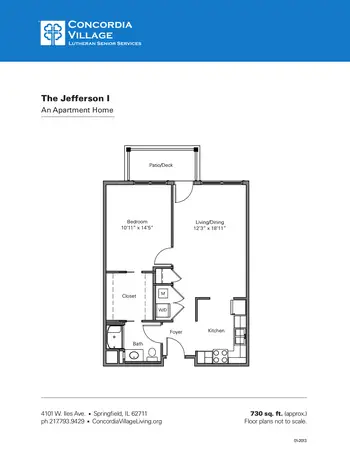 Floorplan of Concordia Village, Assisted Living, Nursing Home, Independent Living, CCRC, Springfield, IL 6