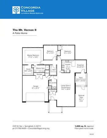 Floorplan of Concordia Village, Assisted Living, Nursing Home, Independent Living, CCRC, Springfield, IL 7