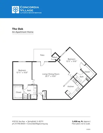 Floorplan of Concordia Village, Assisted Living, Nursing Home, Independent Living, CCRC, Springfield, IL 8