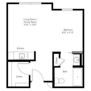 Floorplan of Lenoir Woods, Assisted Living, Nursing Home, Independent Living, CCRC, Columbia, MO 2