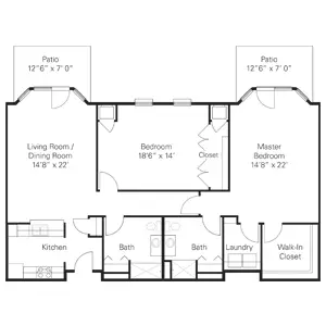 Floorplan of Lenoir Woods, Assisted Living, Nursing Home, Independent Living, CCRC, Columbia, MO 3