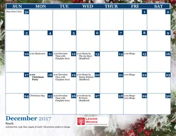 Activity Calendar of Lenoir Woods, Assisted Living, Nursing Home, Independent Living, CCRC, Columbia, MO 4
