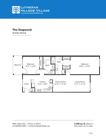 Floorplan of Lutheran Hillside Village, Assisted Living, Nursing Home, Independent Living, CCRC, Peoria, IL 6