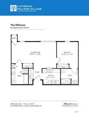 Floorplan of Lutheran Hillside Village, Assisted Living, Nursing Home, Independent Living, CCRC, Peoria, IL 7