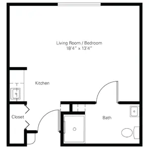 Floorplan of Meramec Bluffs, Assisted Living, Nursing Home, Independent Living, CCRC, Ballwin, MO 1