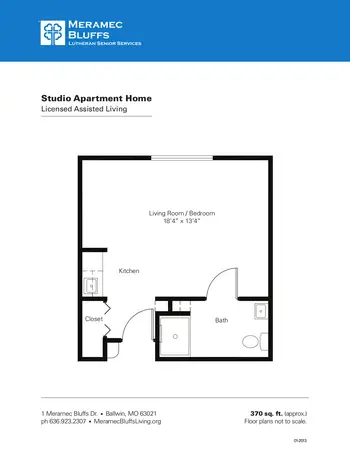 Floorplan of Meramec Bluffs, Assisted Living, Nursing Home, Independent Living, CCRC, Ballwin, MO 5
