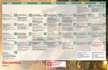 Activity Calendar of Meramec Bluffs, Assisted Living, Nursing Home, Independent Living, CCRC, Ballwin, MO 1