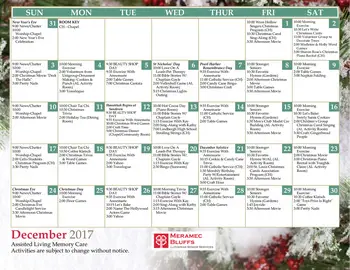 Activity Calendar of Meramec Bluffs, Assisted Living, Nursing Home, Independent Living, CCRC, Ballwin, MO 5