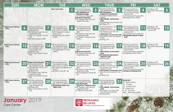 Activity Calendar of Meramec Bluffs, Assisted Living, Nursing Home, Independent Living, CCRC, Ballwin, MO 7