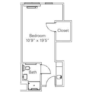 Floorplan of Meridian Village, Assisted Living, Nursing Home, Independent Living, CCRC, Glen Carbon, IL 2