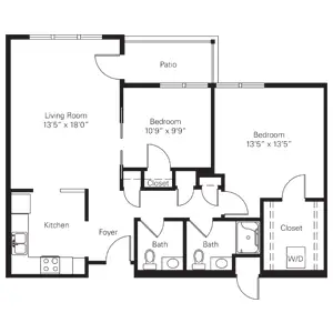 Floorplan of Meridian Village, Assisted Living, Nursing Home, Independent Living, CCRC, Glen Carbon, IL 3