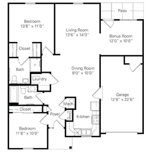 Floorplan of Meridian Village, Assisted Living, Nursing Home, Independent Living, CCRC, Glen Carbon, IL 4