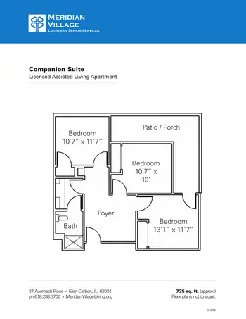 Floorplan of Meridian Village, Assisted Living, Nursing Home, Independent Living, CCRC, Glen Carbon, IL 5