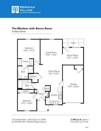 Floorplan of Meridian Village, Assisted Living, Nursing Home, Independent Living, CCRC, Glen Carbon, IL 8