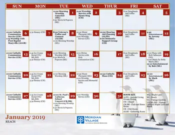 Activity Calendar of Meridian Village, Assisted Living, Nursing Home, Independent Living, CCRC, Glen Carbon, IL 5