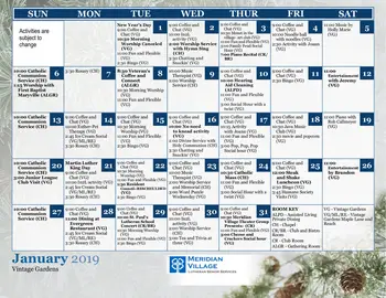 Activity Calendar of Meridian Village, Assisted Living, Nursing Home, Independent Living, CCRC, Glen Carbon, IL 6