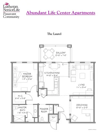 Floorplan of Passavant Community, Assisted Living, Nursing Home, Independent Living, CCRC, Zelienople, PA 3