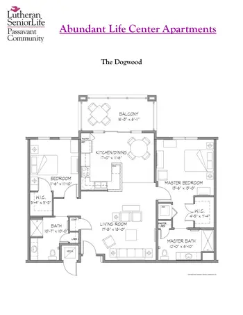 Floorplan of Passavant Community, Assisted Living, Nursing Home, Independent Living, CCRC, Zelienople, PA 4