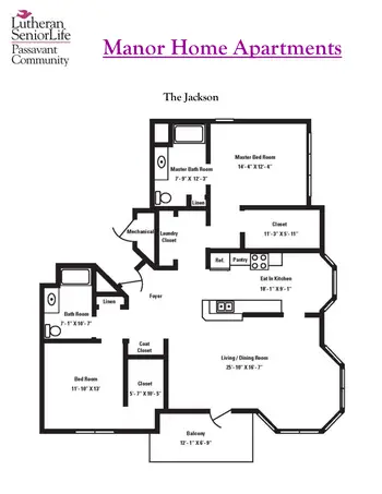 Floorplan of Passavant Community, Assisted Living, Nursing Home, Independent Living, CCRC, Zelienople, PA 12