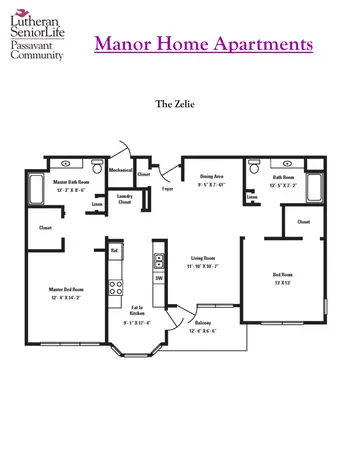 Floorplan of Passavant Community, Assisted Living, Nursing Home, Independent Living, CCRC, Zelienople, PA 13