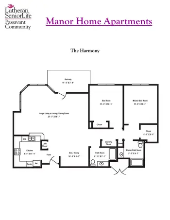 Floorplan of Passavant Community, Assisted Living, Nursing Home, Independent Living, CCRC, Zelienople, PA 14